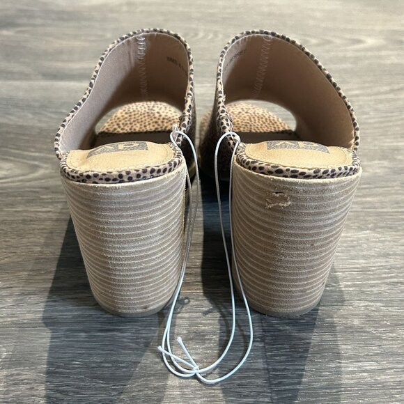 Dolce Vita Berret Mules Size 8.5 Leopard Print Open Toe Block Chunky Heels - Picture 5 of 11